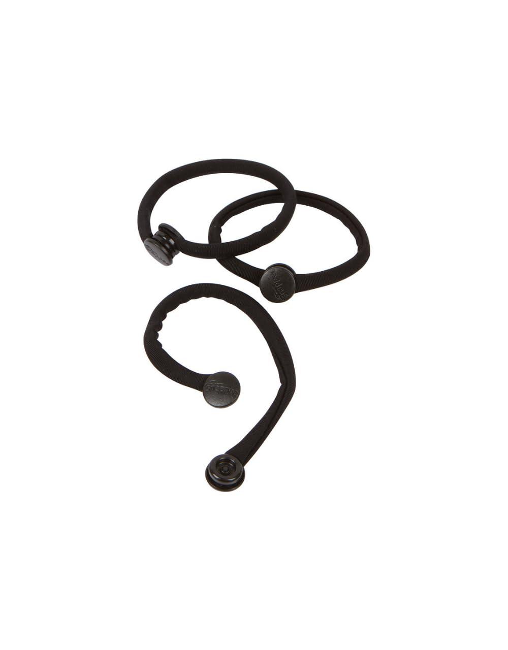 SWIRLYCURLY Snap Hair Ties for Thick, Natural, Curly Hair | No Slip, No Tension Pro Hair Tie | Strong Ponytail Holder (5 Pack, Black)