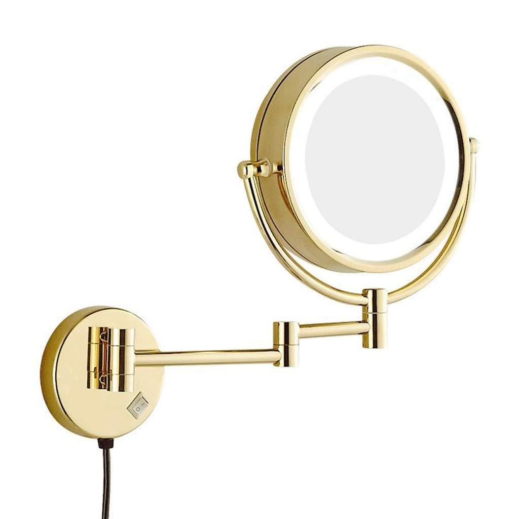 SKipdr SKipdr Vanity Mirror,Makeup Mirror Vanity Mirror Led Illuminated Bathroom Wall Mounted Double-Sided Magnification 360 Rotating Extendable Cosmetic Mirror/B/3X
