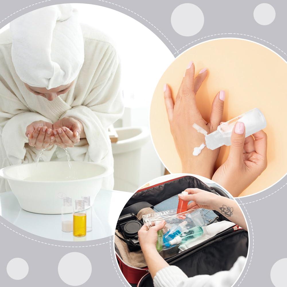 BENECREAT BENECREAT 10 Pack 30ml/1oz Travel Squeeze Bottles, Refillable Flip Top Bottles PET Toiletries Containers Sample Bottles with Dropper and Hopper for Makeup Foundation, Shampoo Toner Cosmetic