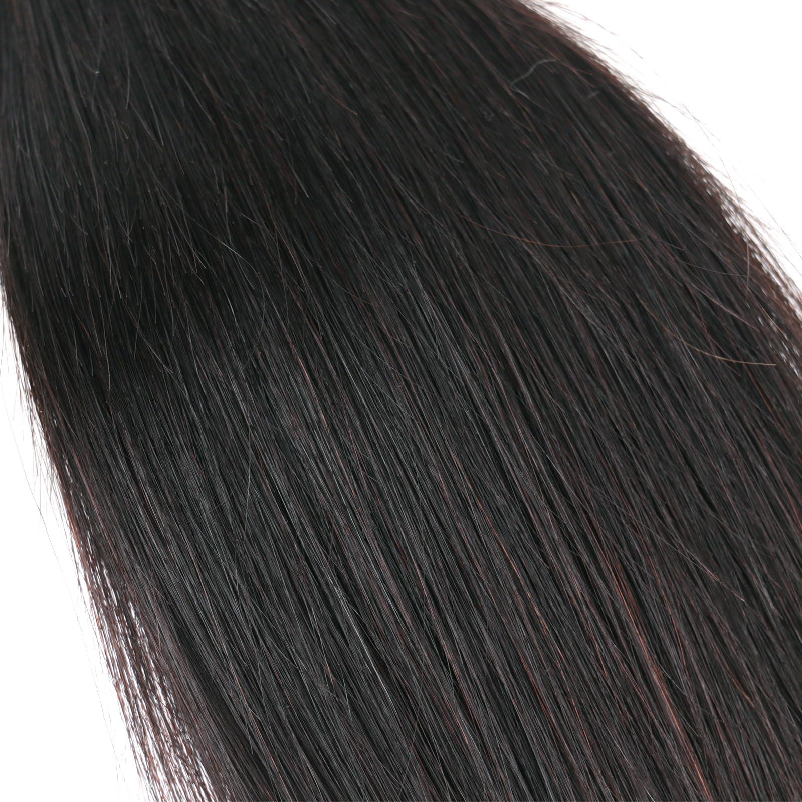 huarisi huarisi Straight Human Hair Bundles For Black Women Brazilian 8 Inch Bundles Human Hair Single 100% Unprocessed Virgin Weave Bundles Human Hair Raw Remy Hair Bundles Natural Black