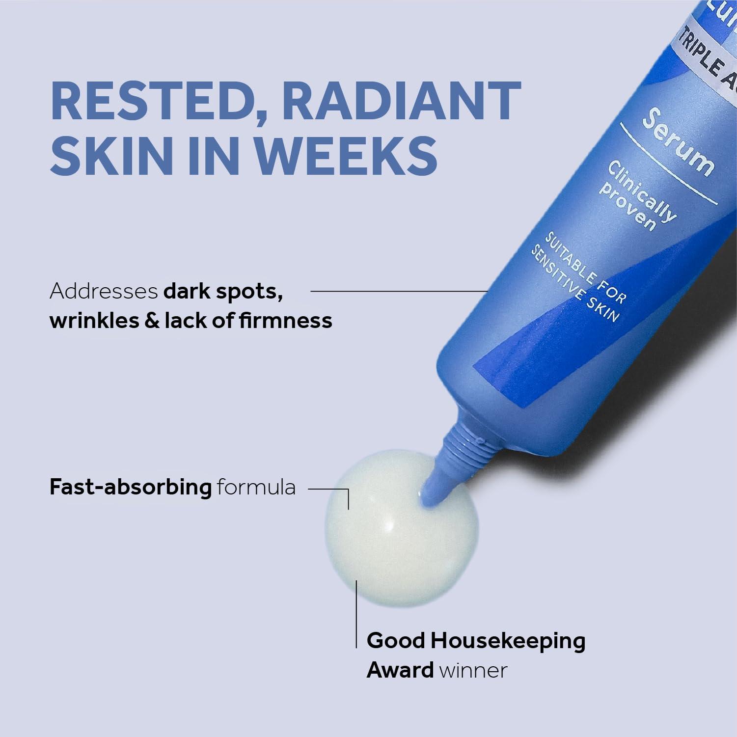 No7 No7 Lift & Luminate Triple Action Skincare Set - Broad Spectrum Anti Aging Day Cream SPF 30 + Vitamin C Wrinkle Serum + Collagen Peptide Brightening Night Cream (3 Piece Kit)