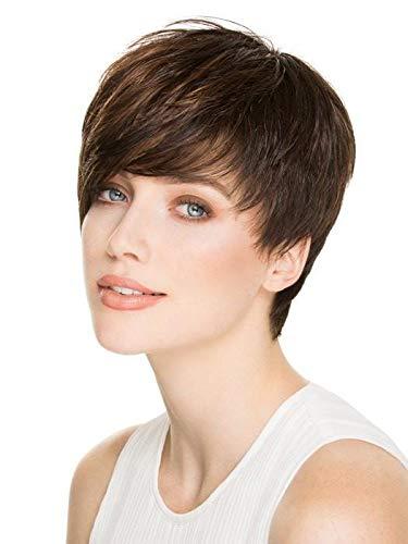 Ellen Wille & Maxwigs Point Wig Color Sand Multi Rooted - Ellen Wille Wigs 4.5" Short Asymmetrical Cut Cropped Synthetic Monofilament Crowne Average Cap Sharp Bangs Natural Hairline Peluca Bundle MaxWigs Hairloss Booklet