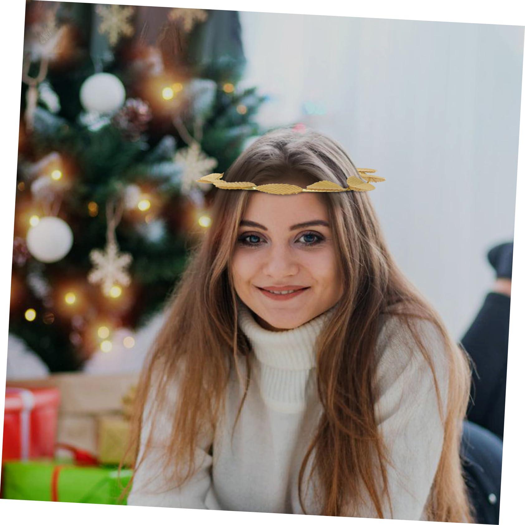 SHERCHPRY SHERCHPRY 3pcs Goddess Accessories Greek Goddess Costume Girls Leaf Ring Goddess Headpiece Leaf Head Hoop Goddess Hair Jewelry Crowns for Women Prom Headpiece Garland Tiara Gold Leaf Apparel