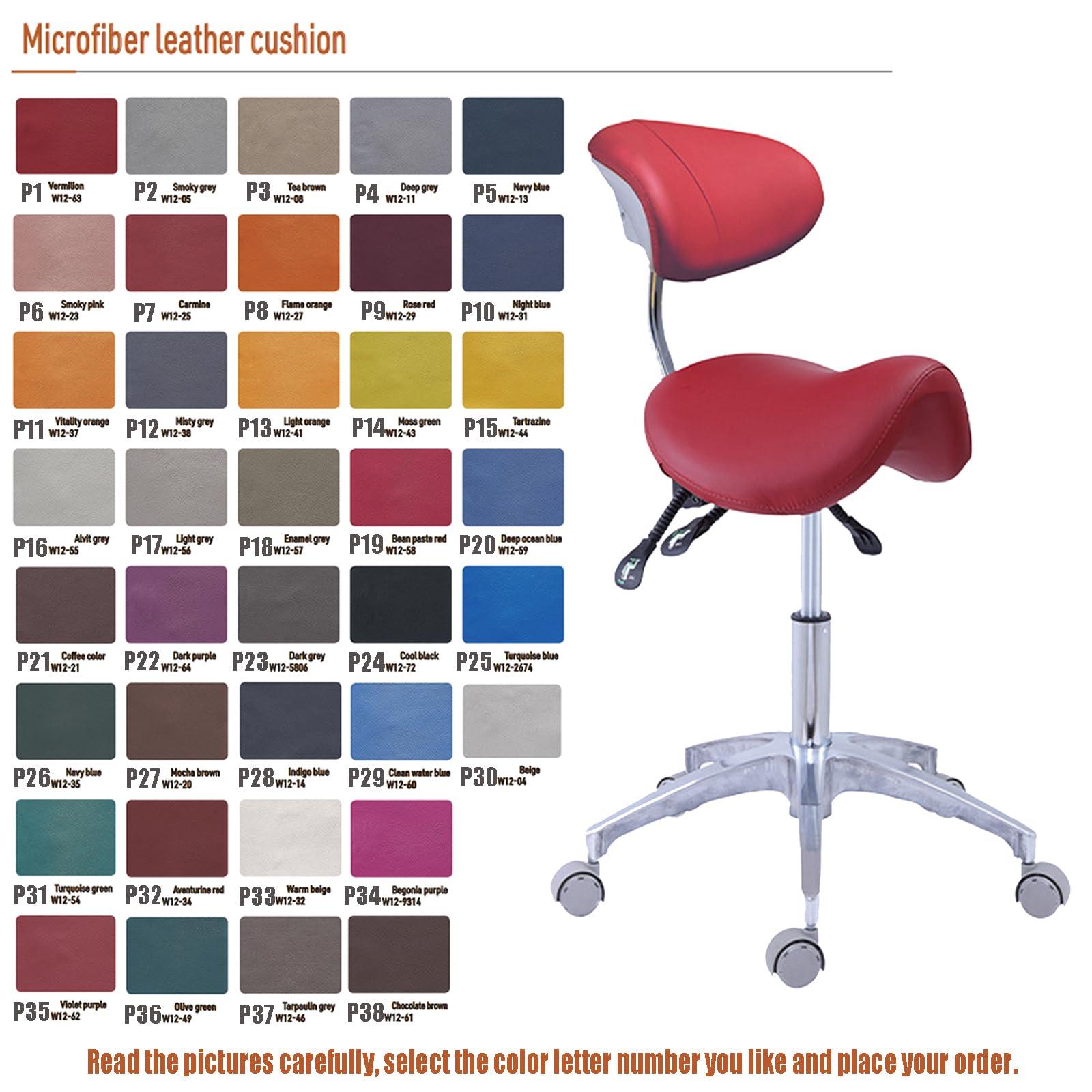 SFKLYU SFKLYU Adjustable Saddle Stool with Back Support Ergonomic Rolling Chairs Esthetician Seat for Salon Tattoo Shop Spa Home Dentist Clinic,P24