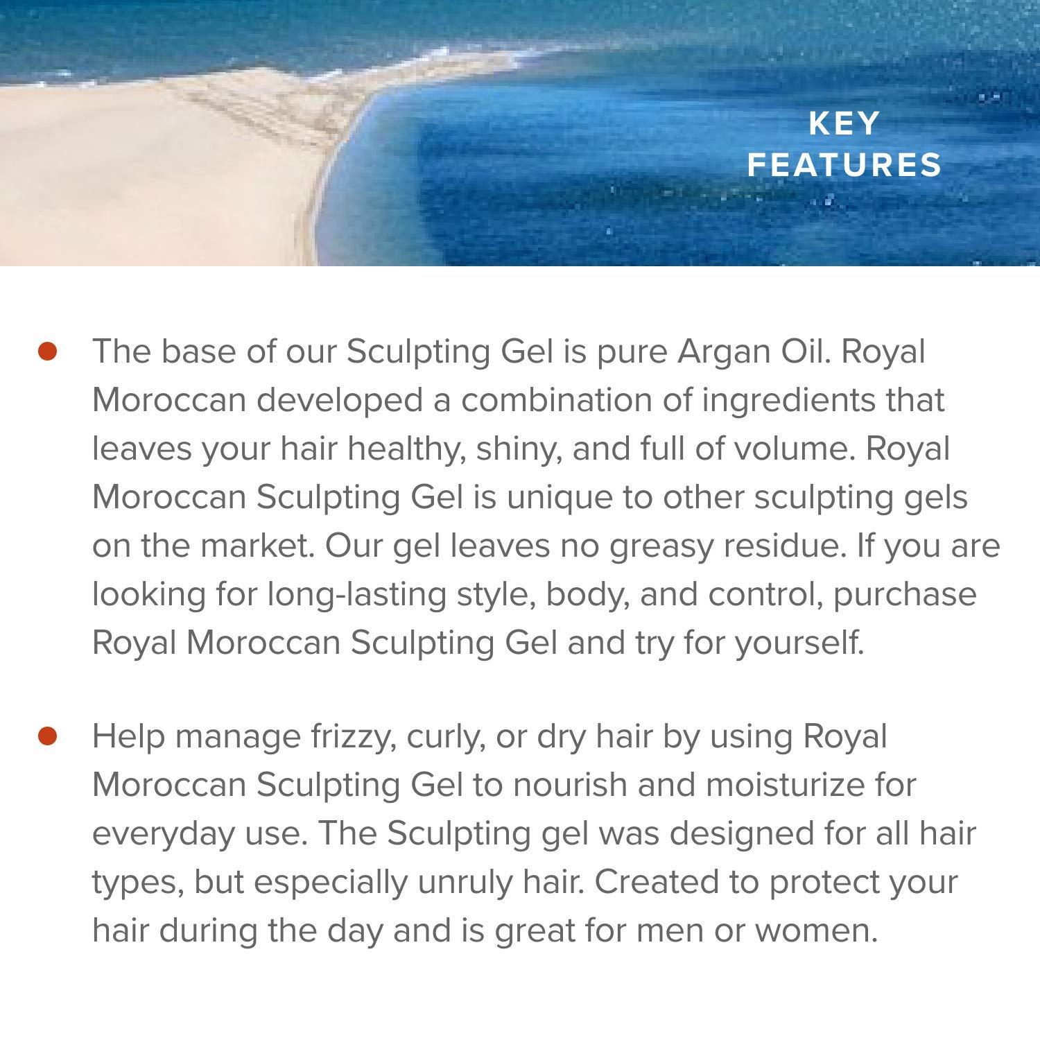 Royal Moroccan Royal Moroccan Sculpting Gel | Moroccan Argan Oil For Hair | Curly Hair Styling Gel | Hair Styling & Smoothing Products | Quick Drying Argan Oil Hair Products 500 ml (16.9 fl oz)