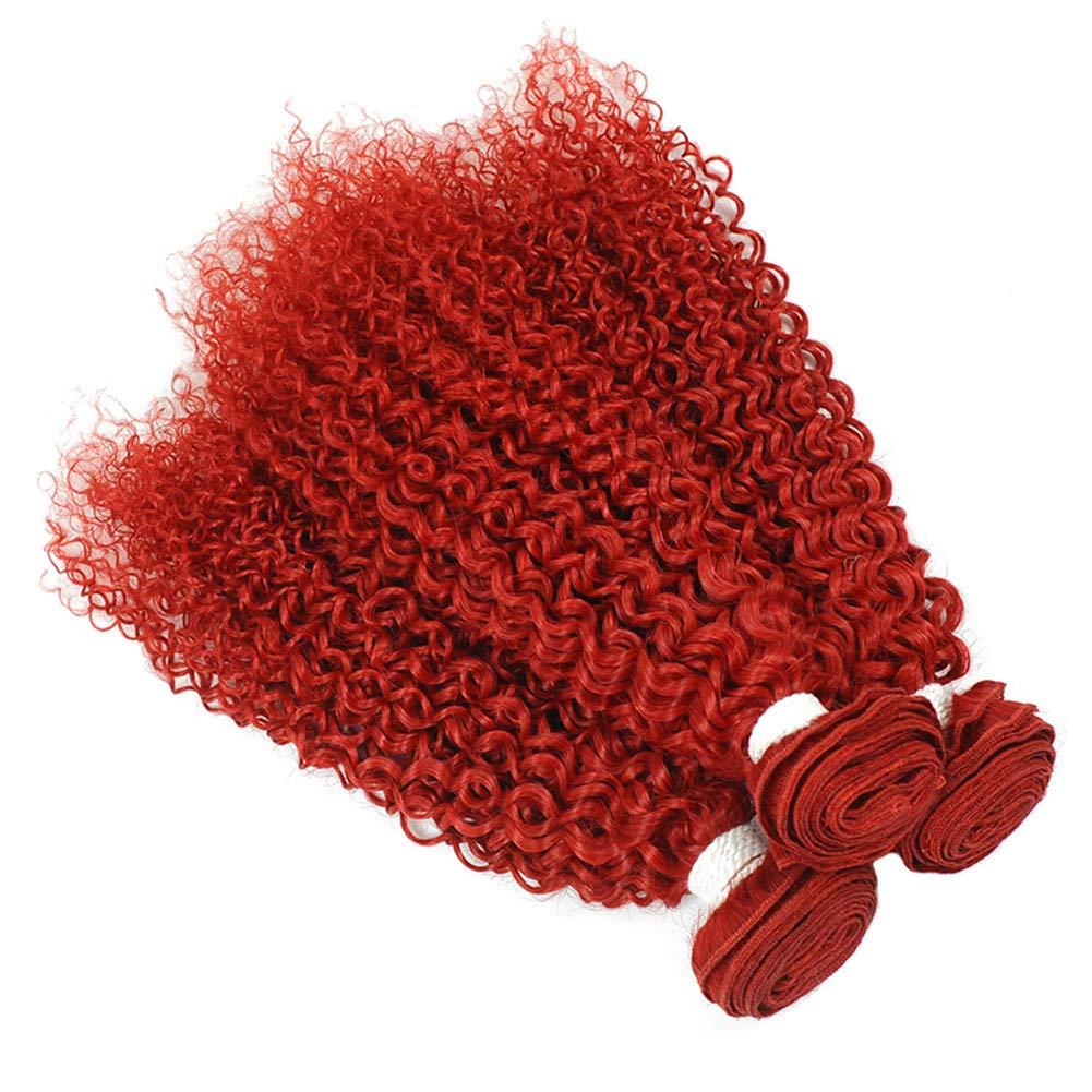 Tony beauty hair Tony Beauty Hair Red Kinky Curly Human Hair Bundles Birght Red Brazilian Virgin Hair Weaves Kinky Curly Red Color Human Hair Weft Extensions Pure Red 3 Bundles Lot Mixed Length (22 24 26)