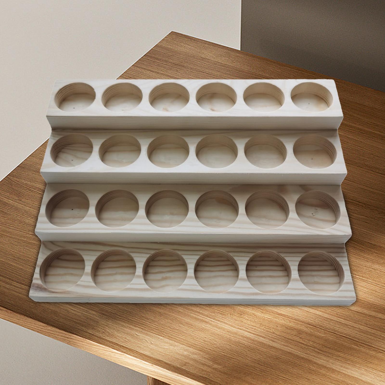 Amagogo Amagogo Essential Oil Display Stand Multi Layer Wooden 24 Slots Display Shelves Organizer Essential Oil Holders Cosmetic Storage Rack