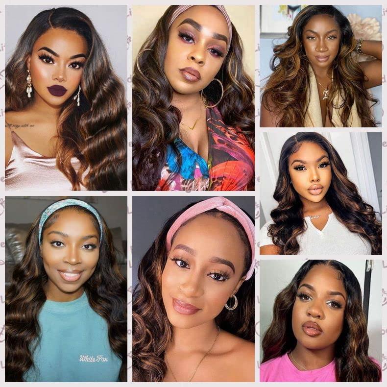 Lovenea Lovenea Body Wave Bundles with Frontal Human Hair (14 16 18+12) 13x4 Lace Frontal Closure with 3 Bundles Brazilian Body Wave Human Hair Weave Extensions FB30 Color (14 16 18+12)