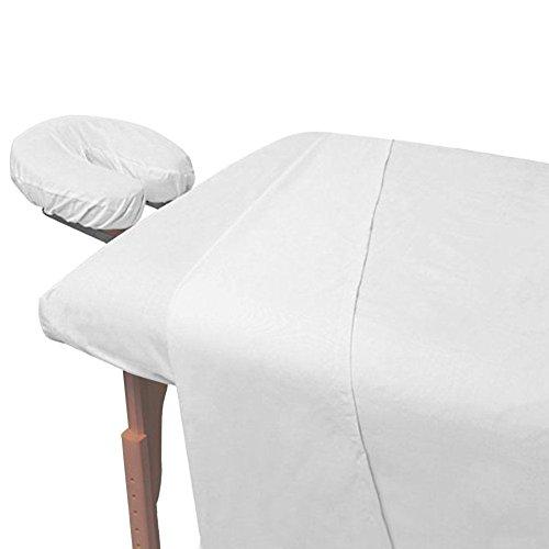 Atlas Atlas Solid White Premium Flat Bed Draw Sheets 54x90 Inch, 24-Sheets, Breathable, Durable Cotton Blend for Massage Tables, Nursing & Medical Facilities, Chiropractors - 180 Thread Count