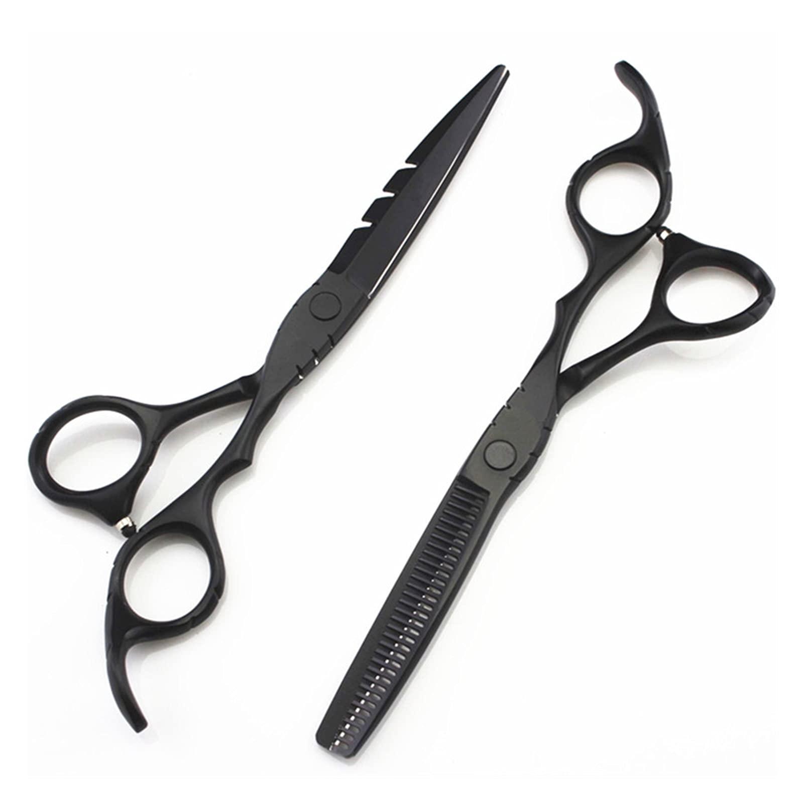 AMREWQYL zwart Barber Scissors, Hair Thinning Scissors, Barber Scissors, Hairdressing Scissors Hair Cutting Shears
