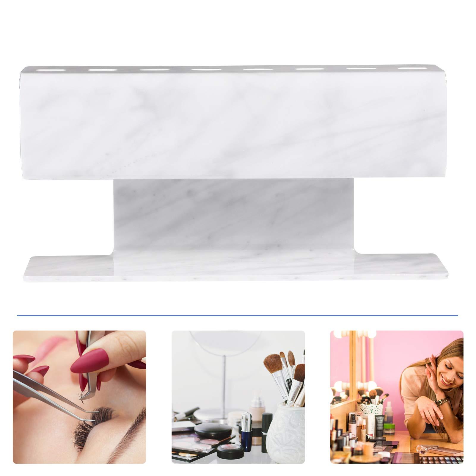 Beaupretty Beaupretty Eyelash Extension Supplies Eyelash Extension Supplies Holder, Display Stand Display Stand Storage Rack for Eyelash Extensions Tools (8 Holes, Marble) Lash Lash