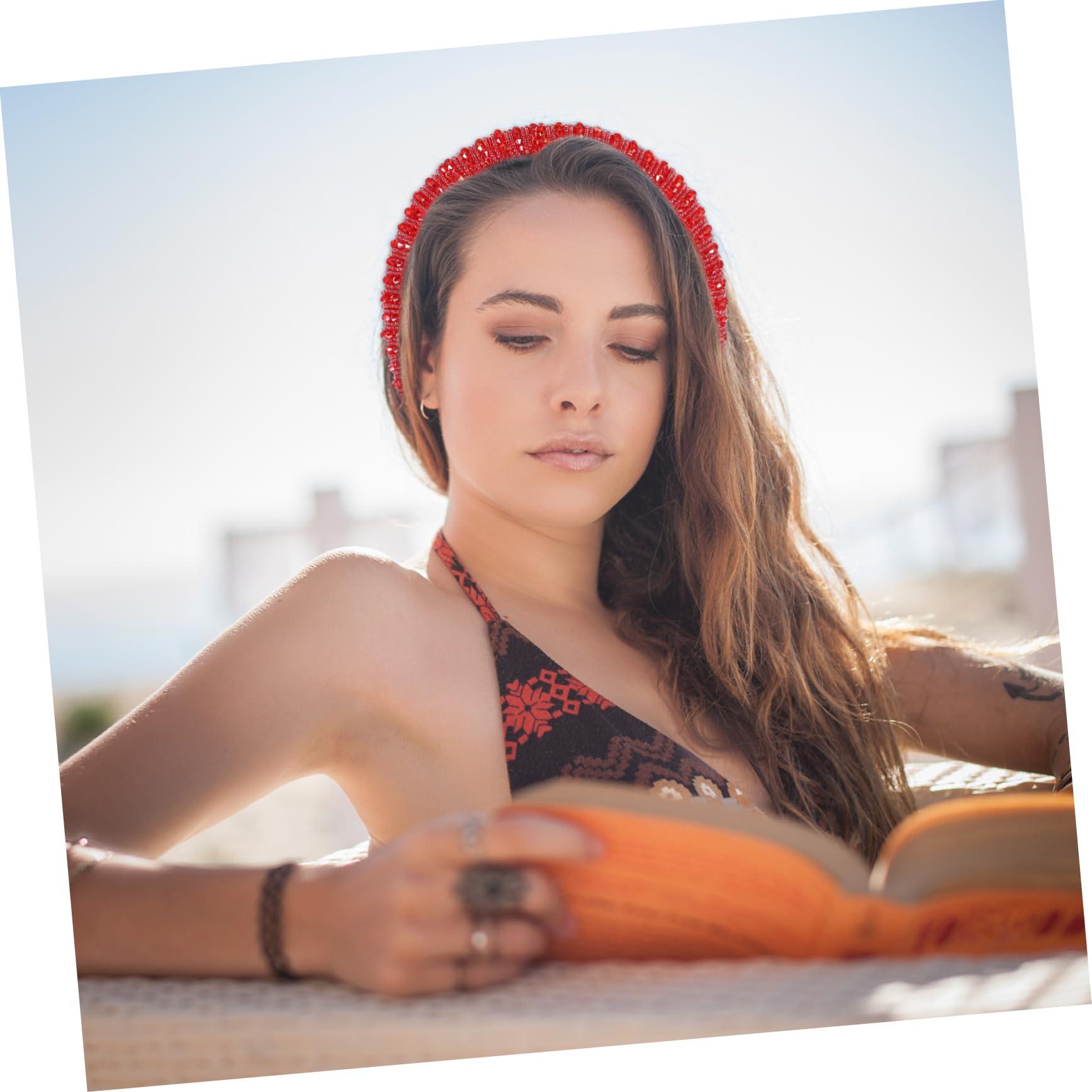 VINTORKY VINTORKY Baroque Crystal Rhinestone Hairband Headdress for Women Handmade Beaded Headband Stylish Hair Accessories for and Women Elegant Crystal Hairband