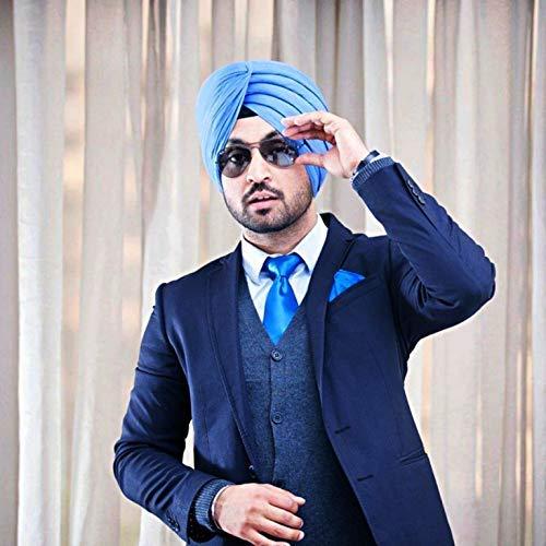 PLANET 007 Planet 007 Traditional Sikh Turban Pagri Punjabi Pagg Dastaar Punjabi Turban Dastar full voile 5.5 meter Light Blue