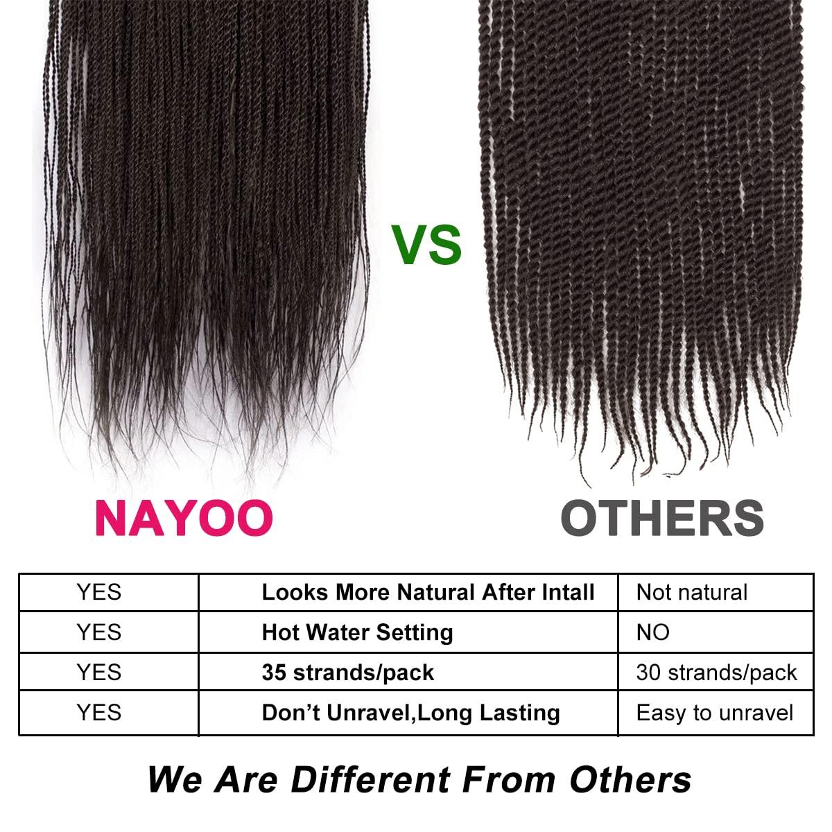 NAYOO NAYOO Senegalese Twist Crochet Hair - 8 Packs 22 Inch Crochet Hair For Black Women, 35 Strands/Pack Small Twist Crochet Braids Hair Hot Water Setting, Pre-Looped Crochet Braiding Hair(22 Inch, 4#)