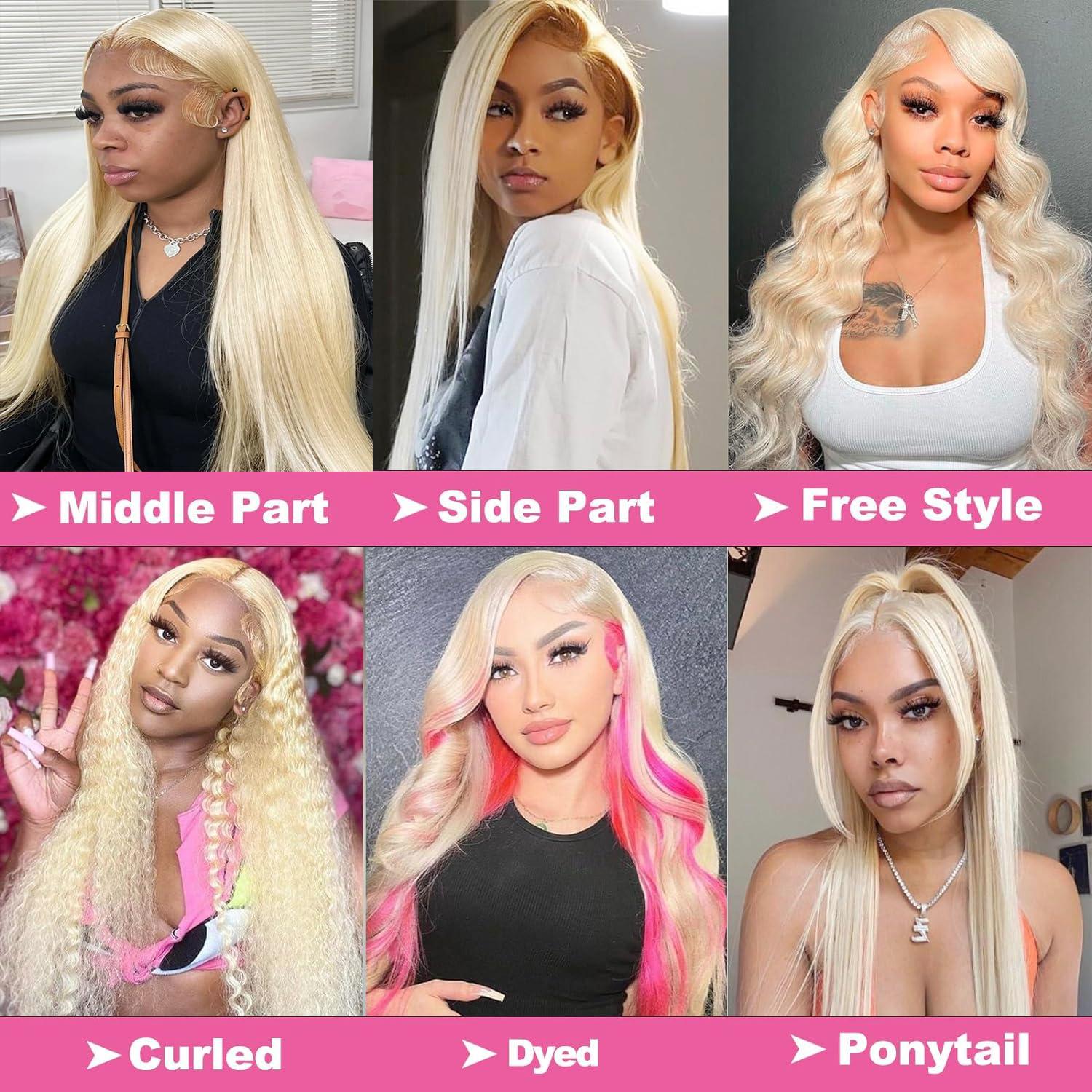 Glisdia 613 5x5 Closure Hd Lace Transparent Deep Part 55 613 0.11mm Ultra-Thin Invisible Skinlike Lace Closure Blond Color 12a Grade Straight Human Hair Pre Plucked With Baby Hair Free Part 16 Inch