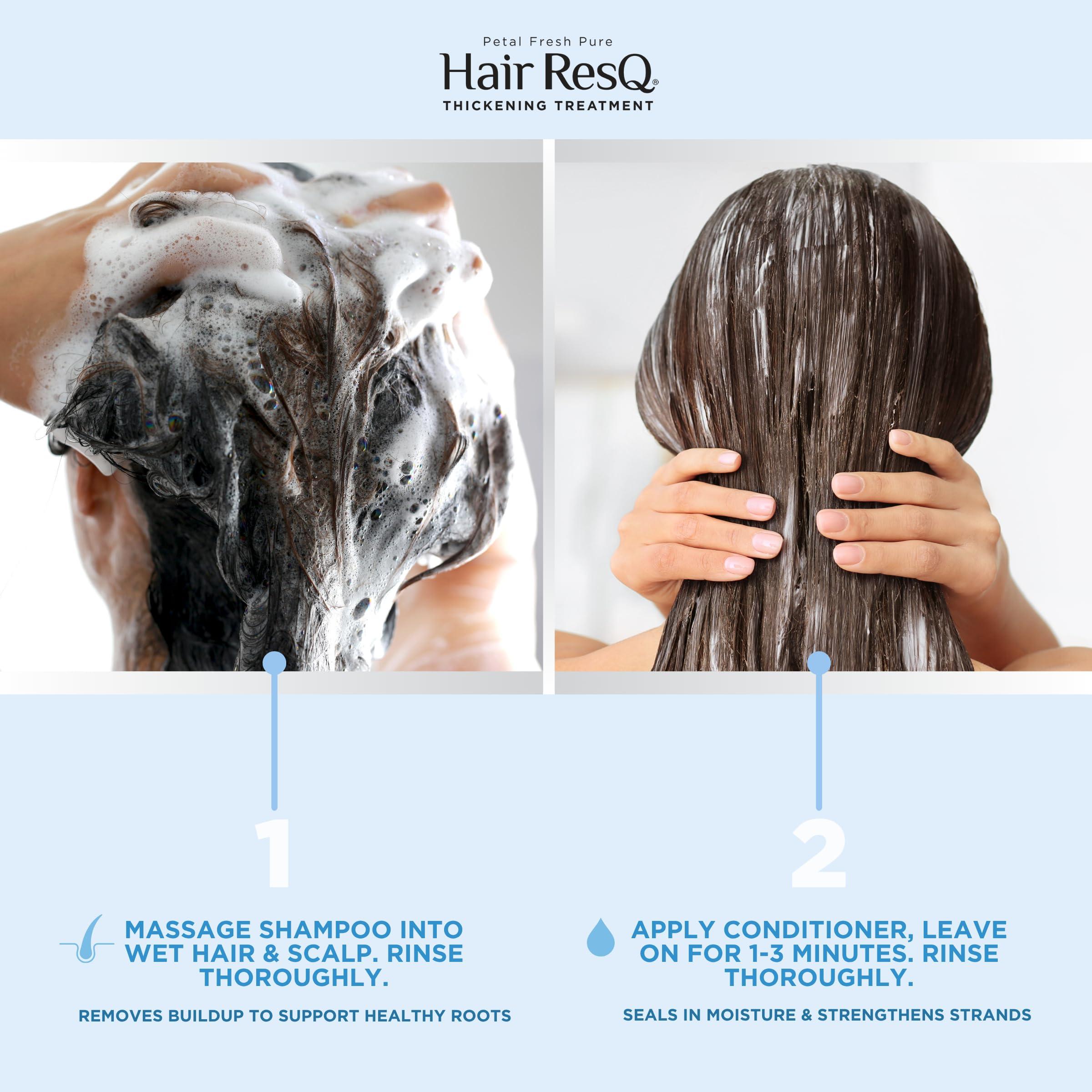 Petal Fresh Petal Fresh Hair ResQ Original Formula Natural Thickening Biotin Shampoo & Weightless Conditioner For Noticeably Thinning Hair, Strengthens & Volumizes, Vegan & Cruelty-Free 2 Count (Bundle)