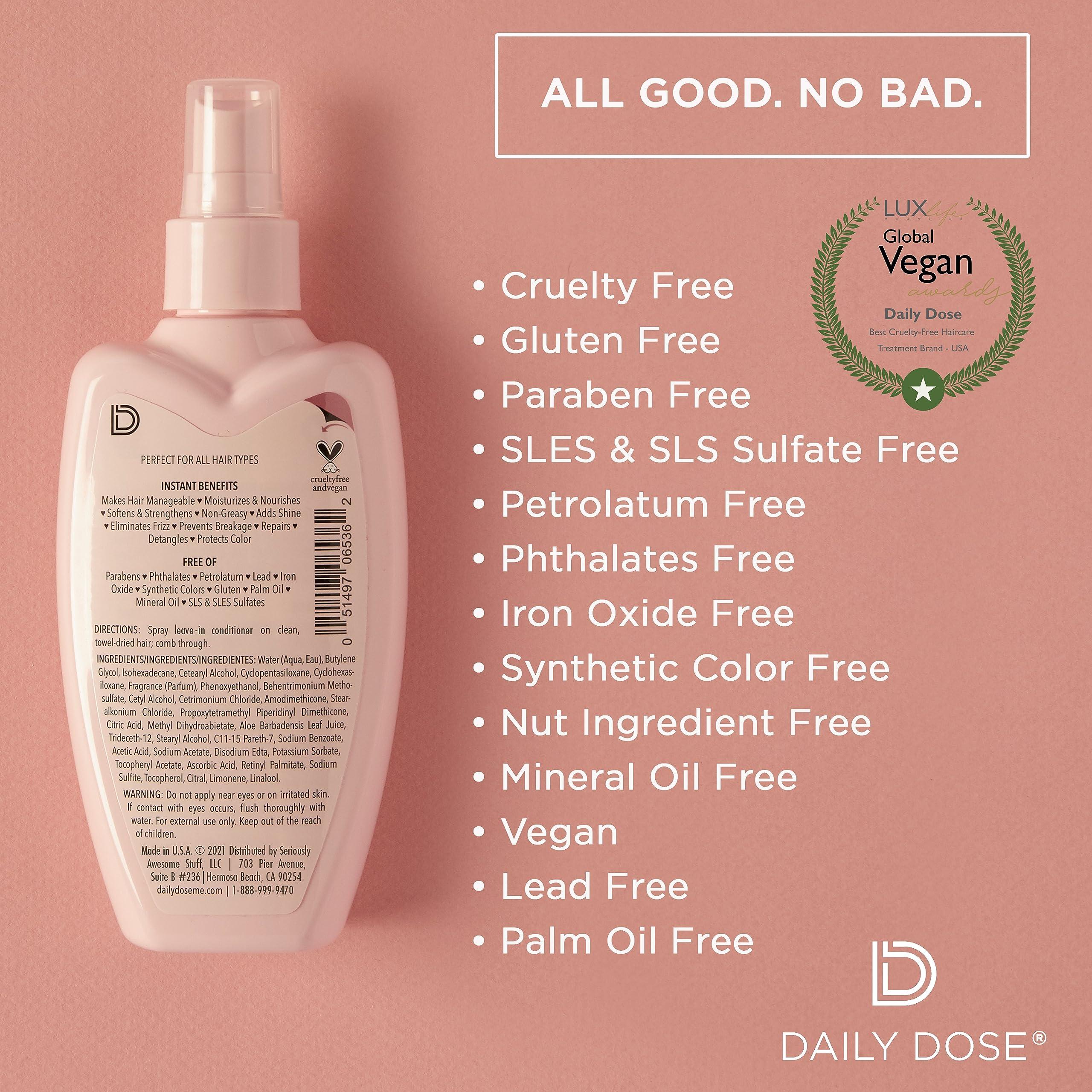 DAILY DOSE Daily Dose Miracle Moisture Spray Leave-In Conditioner Detangler, Paraben-Free, Phthalates-Free, Cruelty-Free, Vegan