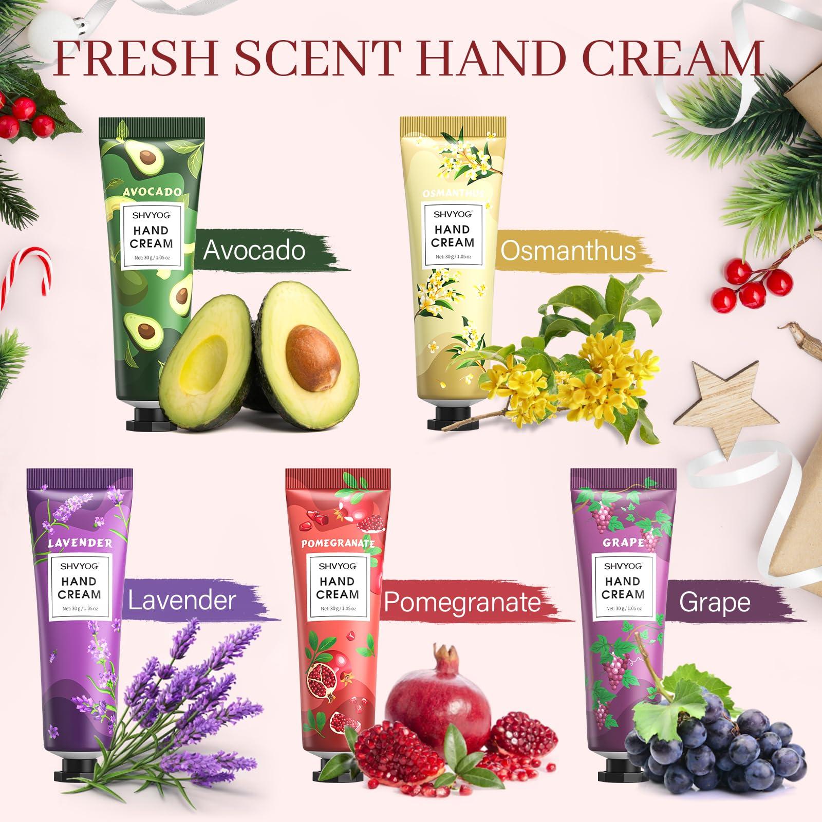 SHVYOG SHVYOG 28PCS Hand Cream Gift Set, Christmas Gifts Stocking Stuffers for Women, Bridesmaid Gifts Travel Size Hand Lotion for Dry Cracked Hands, Mini Hand Lotion Bulk, 28 x 30ml