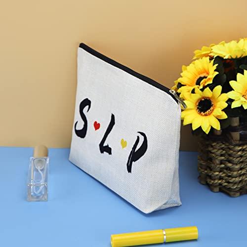 Mikela Speech Therapist Gift Makeup Bag Gift for SLP Women Speech Pathology Gifts Cosmetic Bag Pouch Speech Language Pathologist Gift Appreciation Gifts Thank You Gift Thanksgiving Gift for Speech Therapist