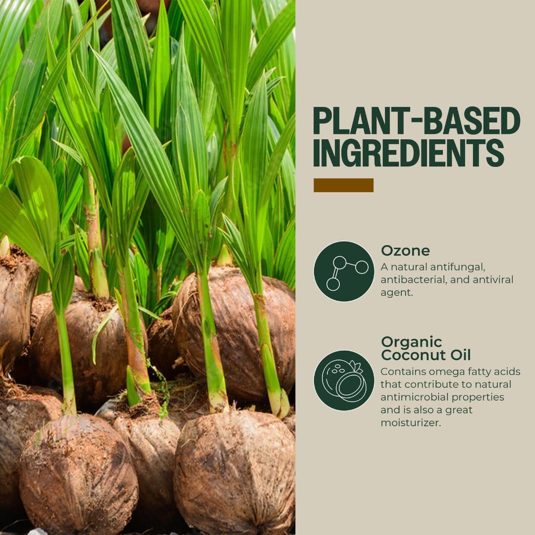 Pur O3 Pur O3 Fully Ozonated Coconut Oil - Pure, Natural, Organic Coconut Ozonated Oil - Coconut Oil Skin Care from Ozontate, Oxygenated Coconut Oil - Ozone Oil in a Glass Jar, 2 oz