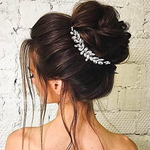 EVILD Evild Crystal Wedding Hair Comb Silver Rhinestone Bridal Headdress Bride Headpieces Wedding Hair Accessories for Brides and Bridesmaids