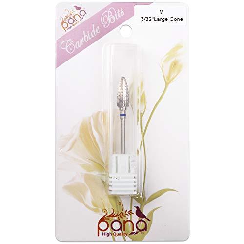 PANA Pana 3/32" Safety Bit Nail Carbide Bit - For Electric Dremel Drill Machine (Medium, Large Cone - Silver)