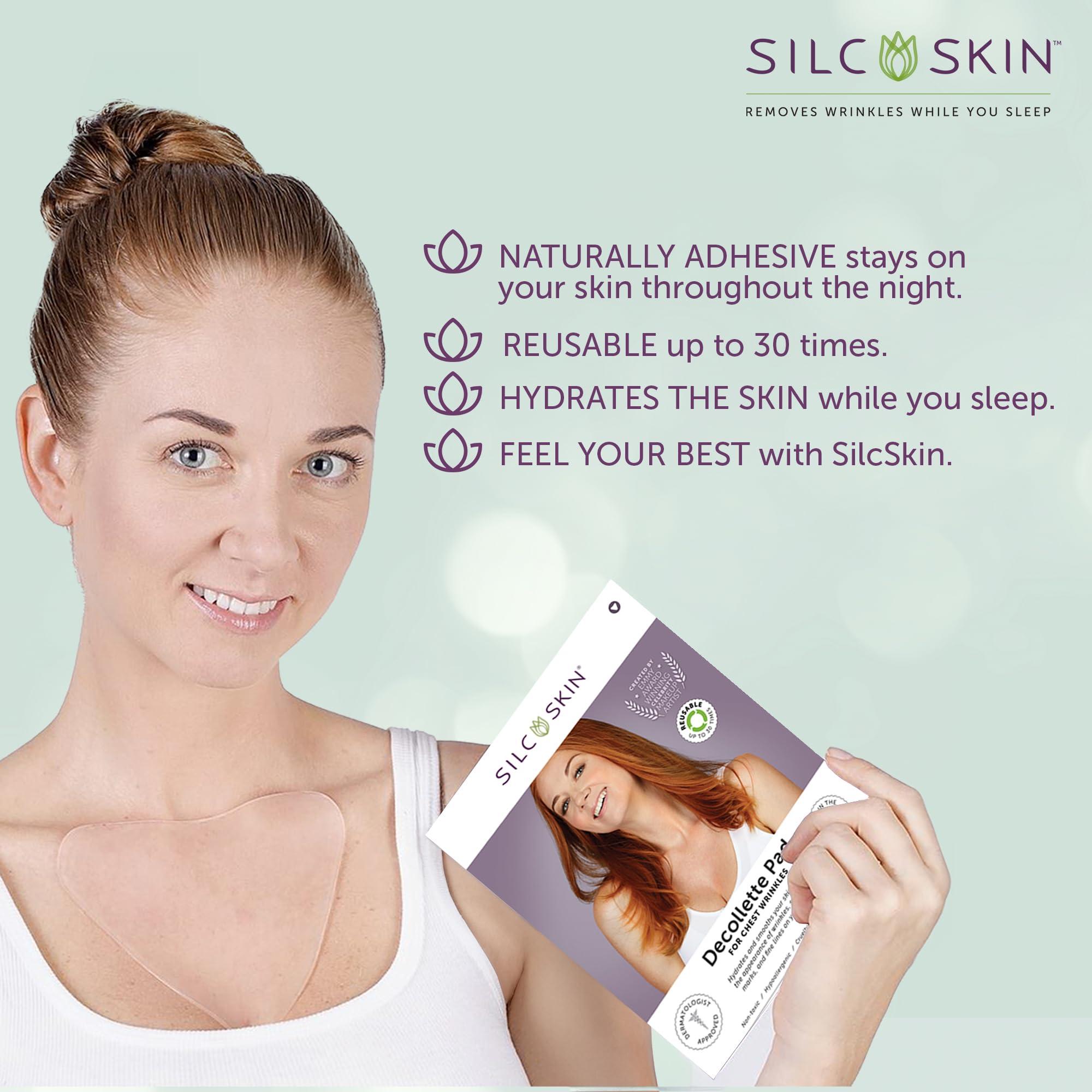 Silc Skin Silc Skin Complete Chest & Neck Care Set - Decollette Pad and Collette Pad - Reusable Medical-grade Neck and Chest Wrinkle Patches - 30 Day Supply