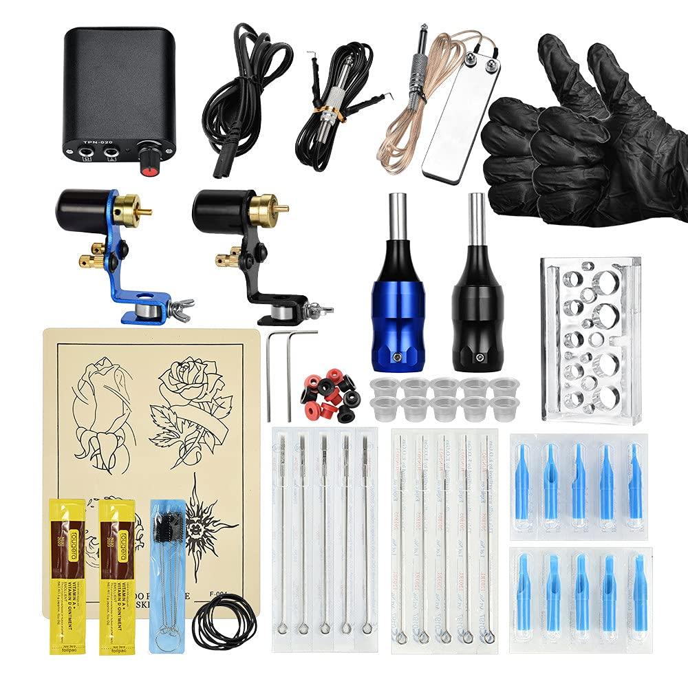 SMax Professional Tattoo Machine Kit Tattoo Power Supply Rotary Pen with Needles for Permanent Makeup Eyebrow Microblading for Beginner Artist
