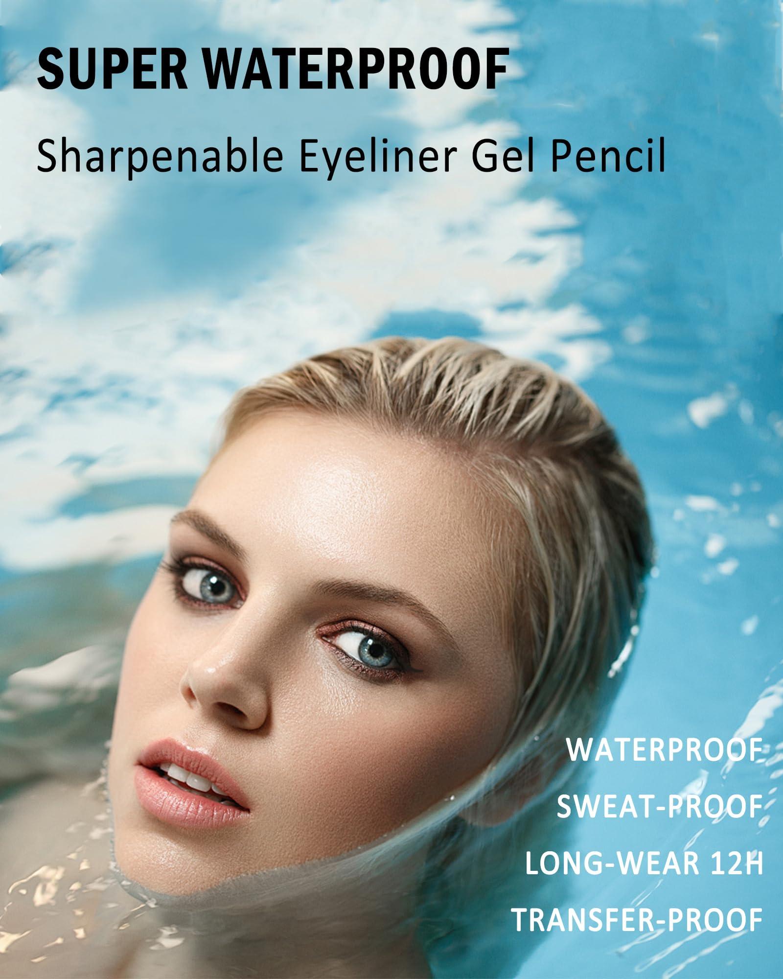 Lestpola Teal Eyeliner Pencil Gel, Multi-Use Cream Eyeliner Waterline Waterproof Smudge-Proof Long Lasting, Eye Liner Brightener Pencil with Sharpener, High Pigmented Cruelty Free Colored Delineador De Ojos-09