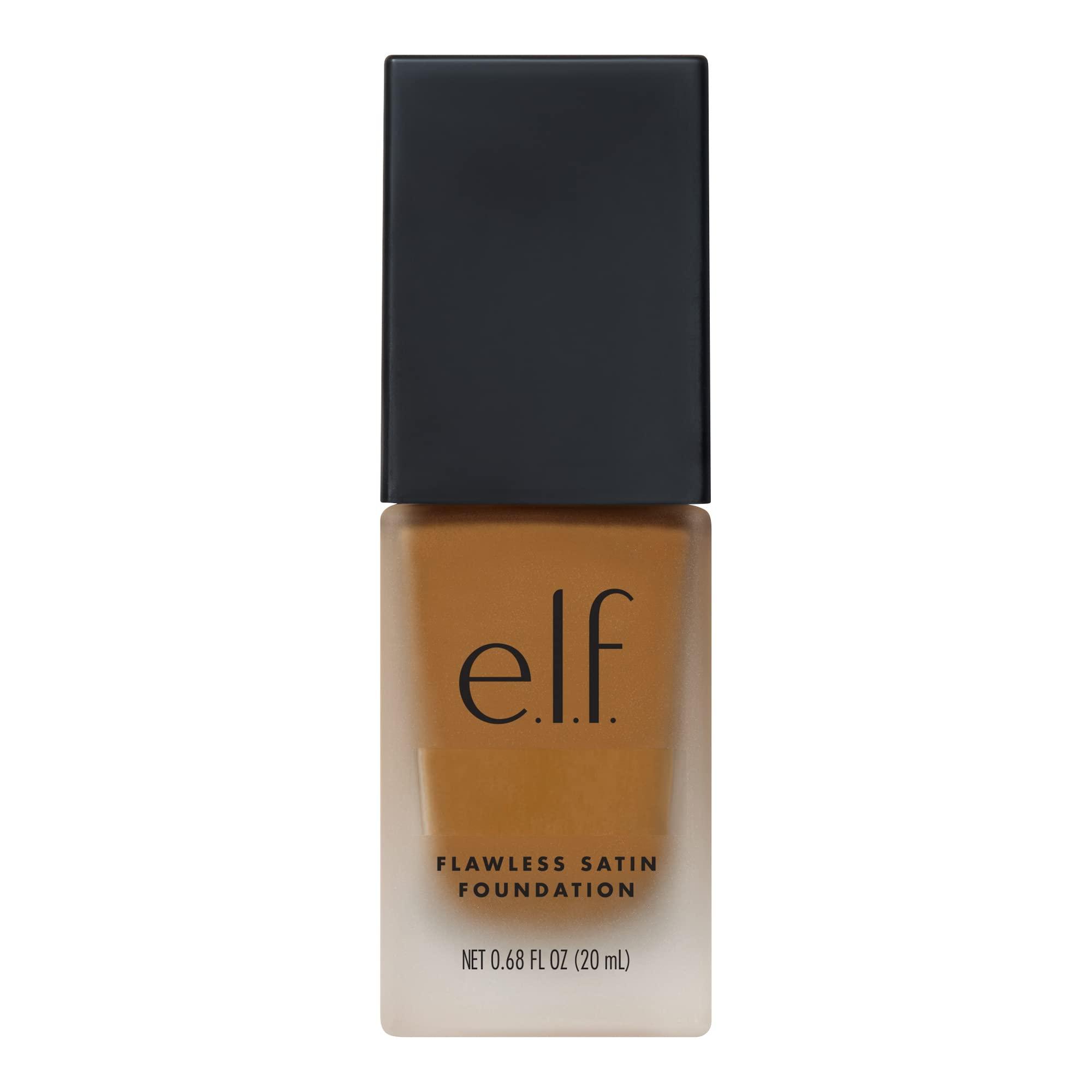 e.l.f. e.l.f. Flawless Satin Foundation, Lightweight & Medium Coverage, Semi-Matte Finish, Vegan & Cruelty-Free, Maple, 0.68 Fl Oz (20mL)