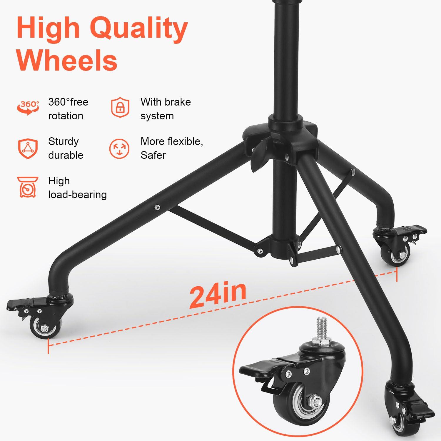 LWADALN Salon Tray Cart, Metal Tattoo Tray with Tool Holder, Service Rolling Tray Adjustable Height, Storage Tray Trolley for Salon Spa Dental Use, Rolling Tray Cart