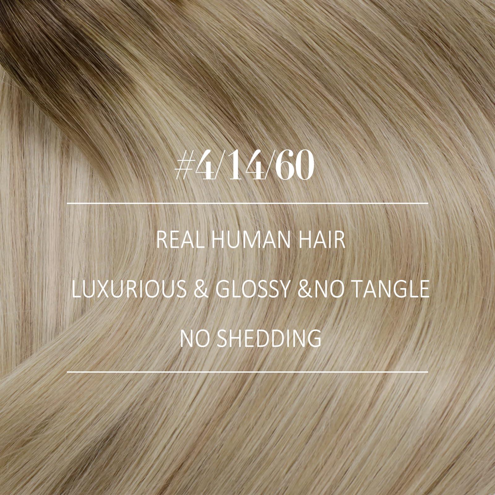 YoungSee YoungSee Clip in Hair Extensions Ombre Blonde Clip in Hair Extensions Real Human Hair Balayage Dark Brown Mix Blonde Straight Hair Extensions Clip ins for Short Human Hair Extensions 12Inch 7Pcs 80G