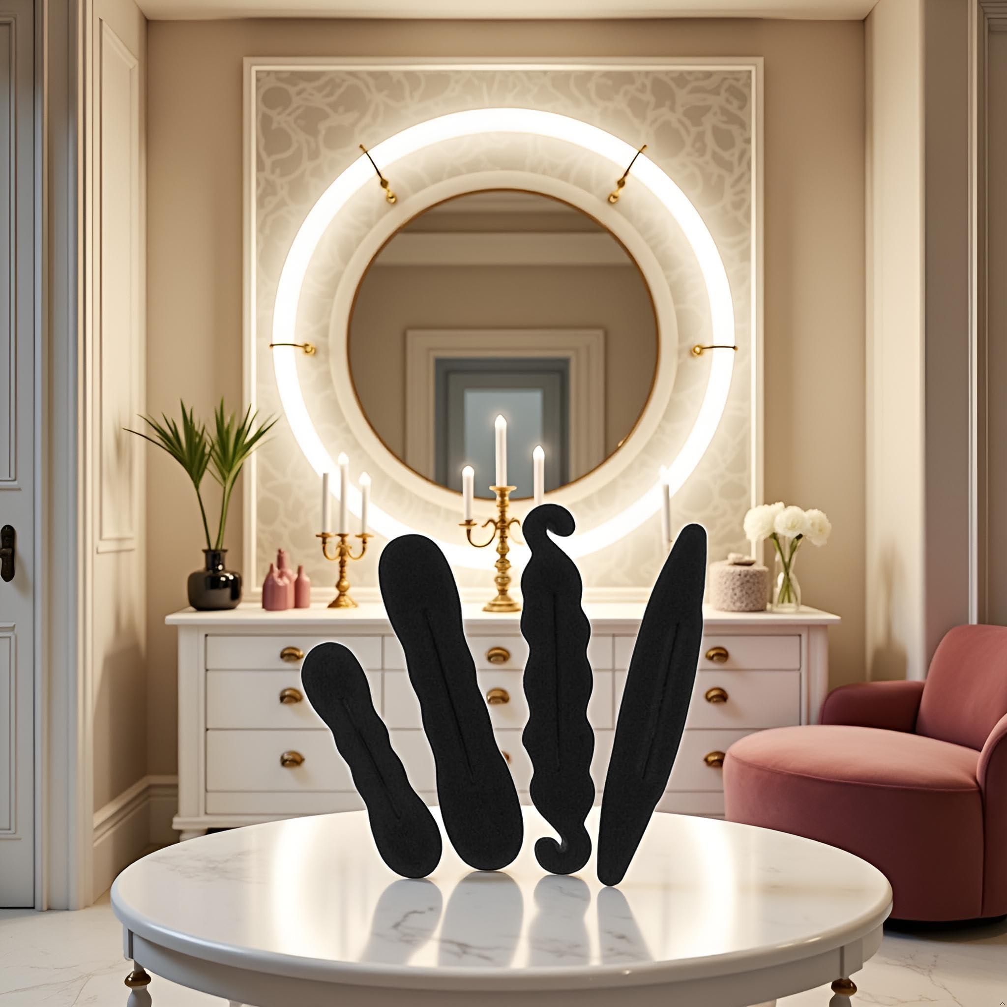 JJLFresheners 4Pcs Black Hair Bun Maker Magic Hair Styler Set Hair Styling Sponge New Released Elastics and Ties Hair Accessories