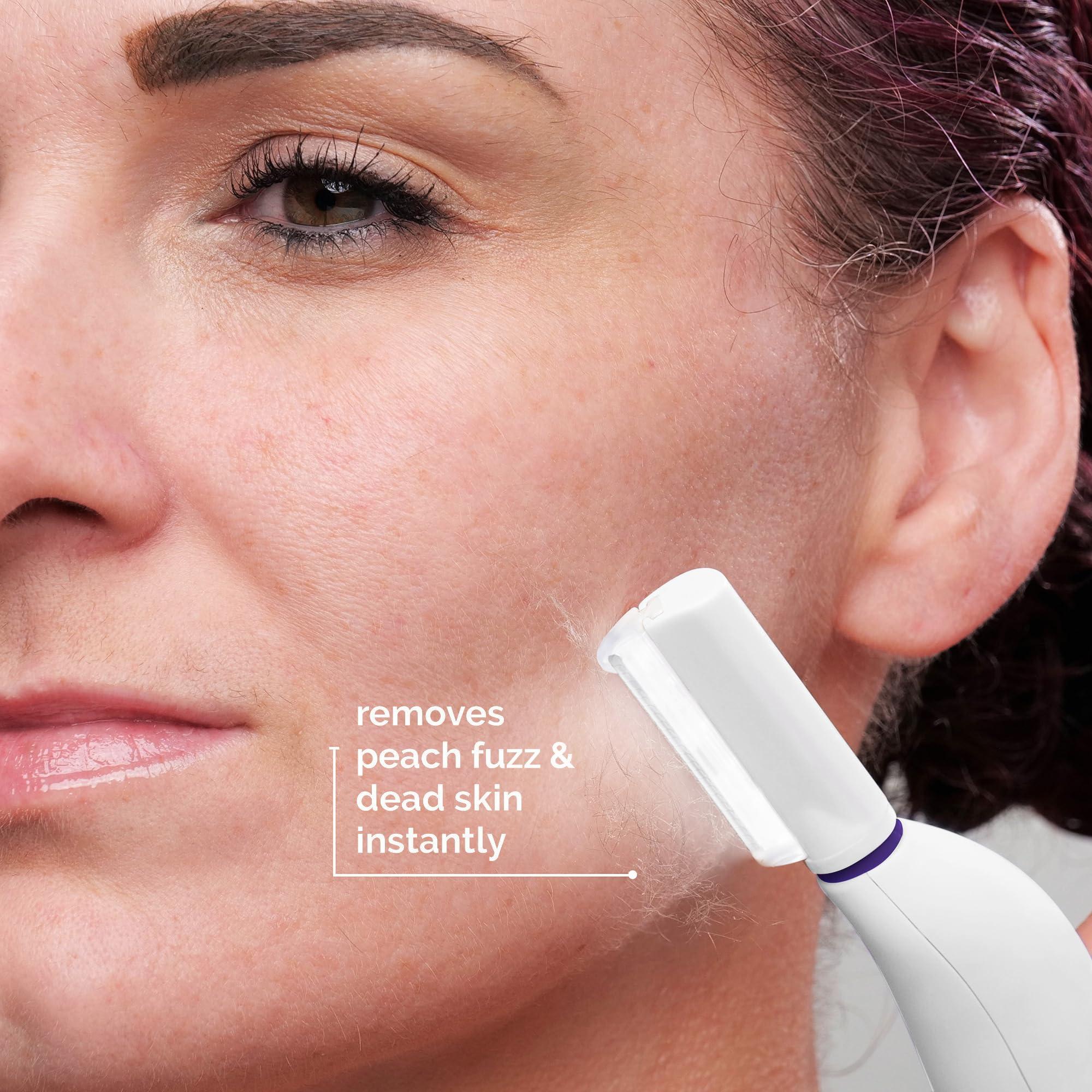 MICHAEL TODD Michael Todd Beauty - Sonicsmooth Pro+ Dermaplaning System with LED Light - 2 in 1 Women\'s Face Exfoliation & Peach Fuzz Hair Remover - 16 Dermaplaning Blades & 2 Microsmooth Microdermabrasion Tips