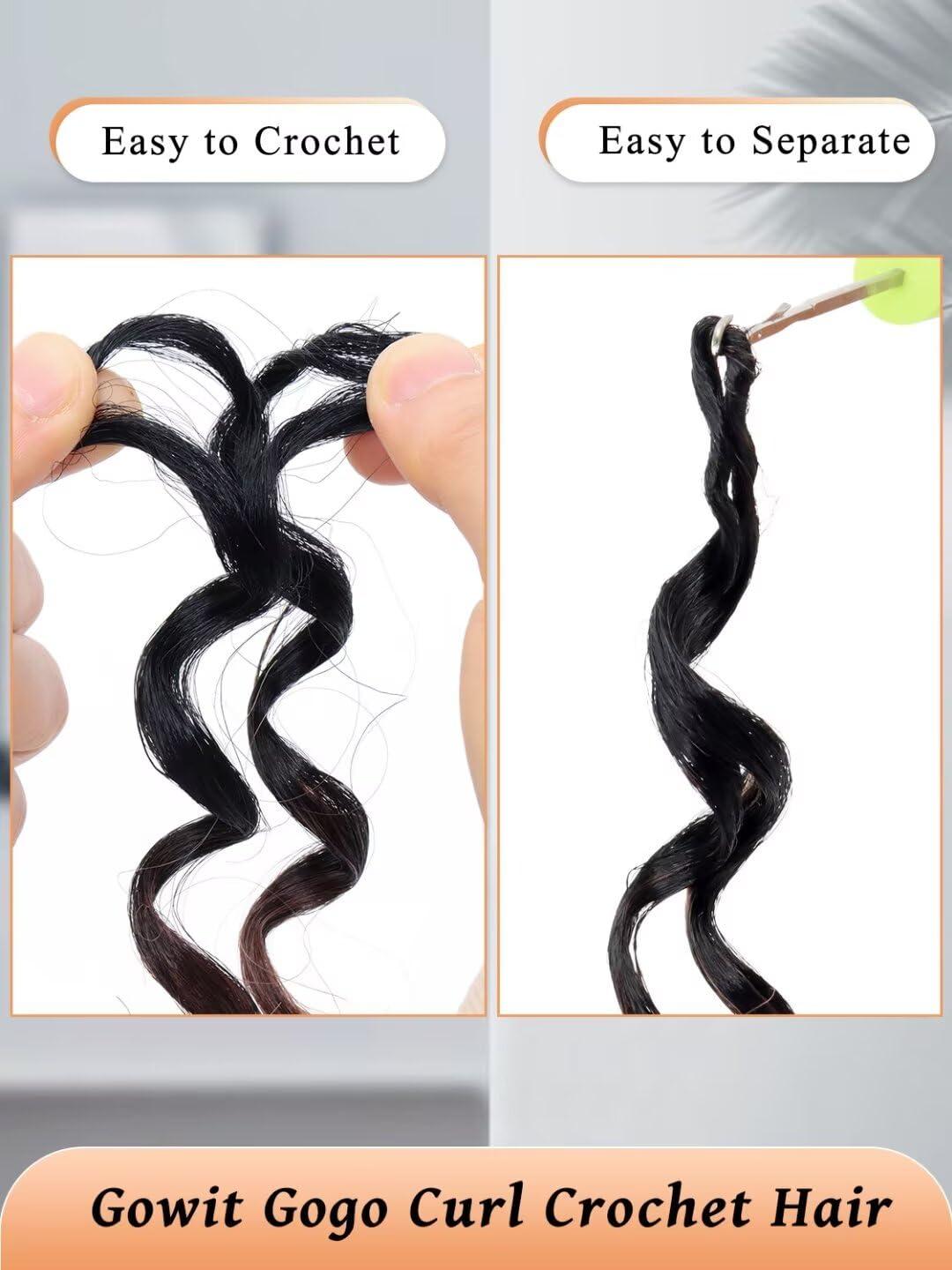 GOWIT Gowit Gogo Curl Crochet Hair 10 Inch 6 Packs Short Curly Crochet Hair for Black Women Honey Blonde Deep Ocean Wave Crochet Hair Synthetic Crochet Braids 10\",27#)