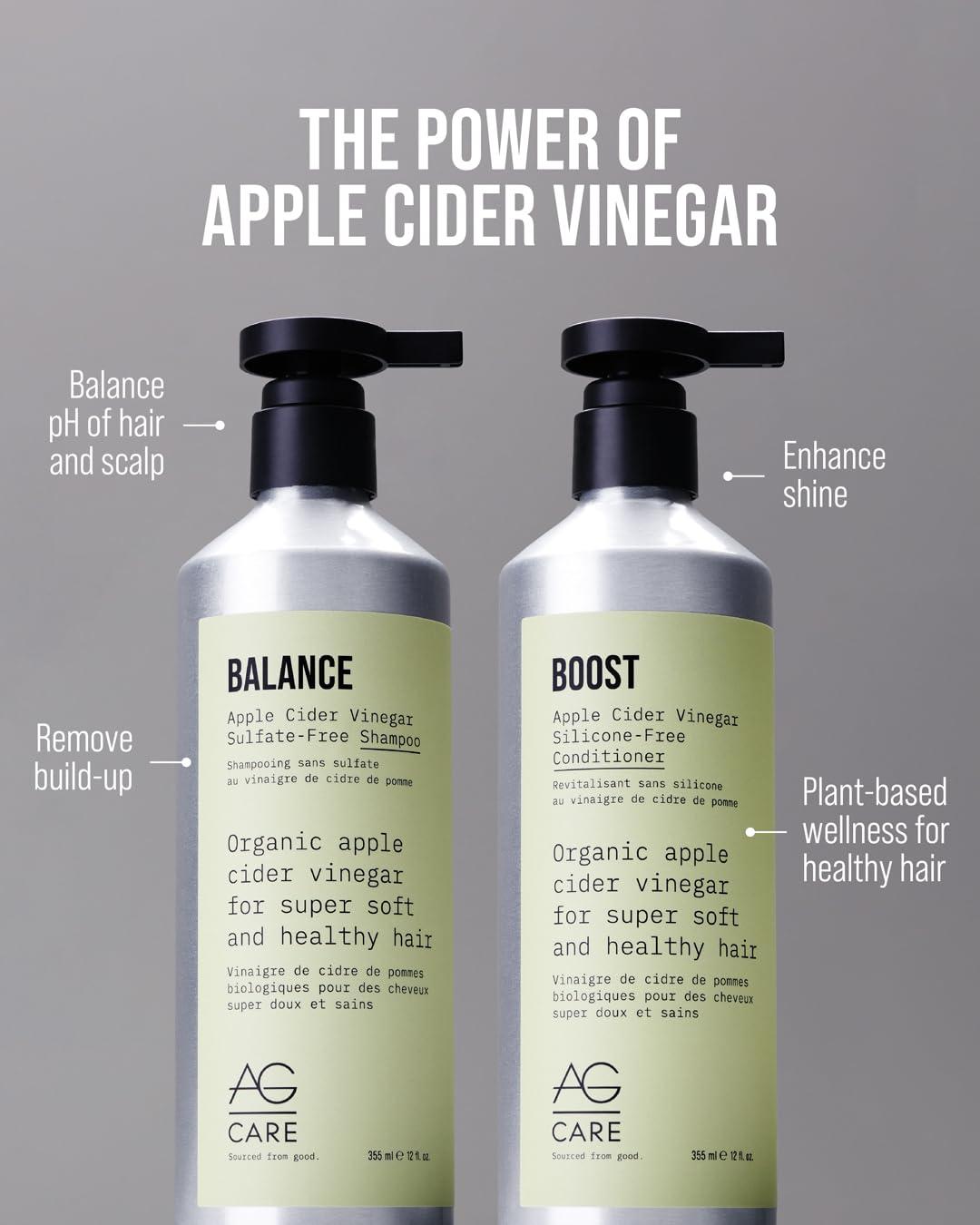 AG Care AG Hair Balance Apple Cider Vinegar Sulfate-Free Shampoo, 12 Fl Oz