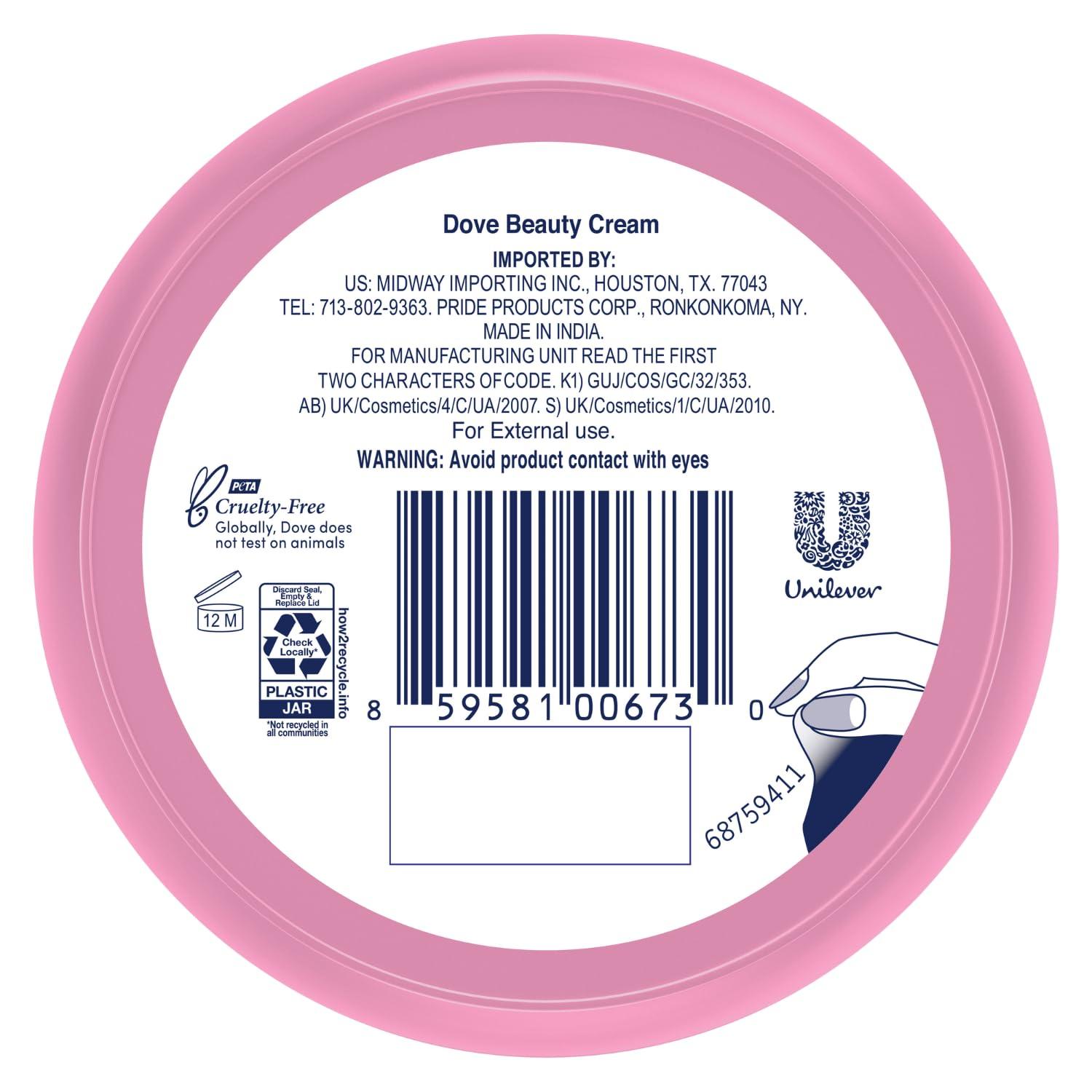 Dove Dove Body Love Beauty Cream, Lightweight, Fast-Absorbing Face and Body Cream for Normal to Dry Skin, 24-Hour Moisture, Luxuriously Scented Face Cream, Hand & Body Lotion, 5.07 Fl Oz (Pack of 3)