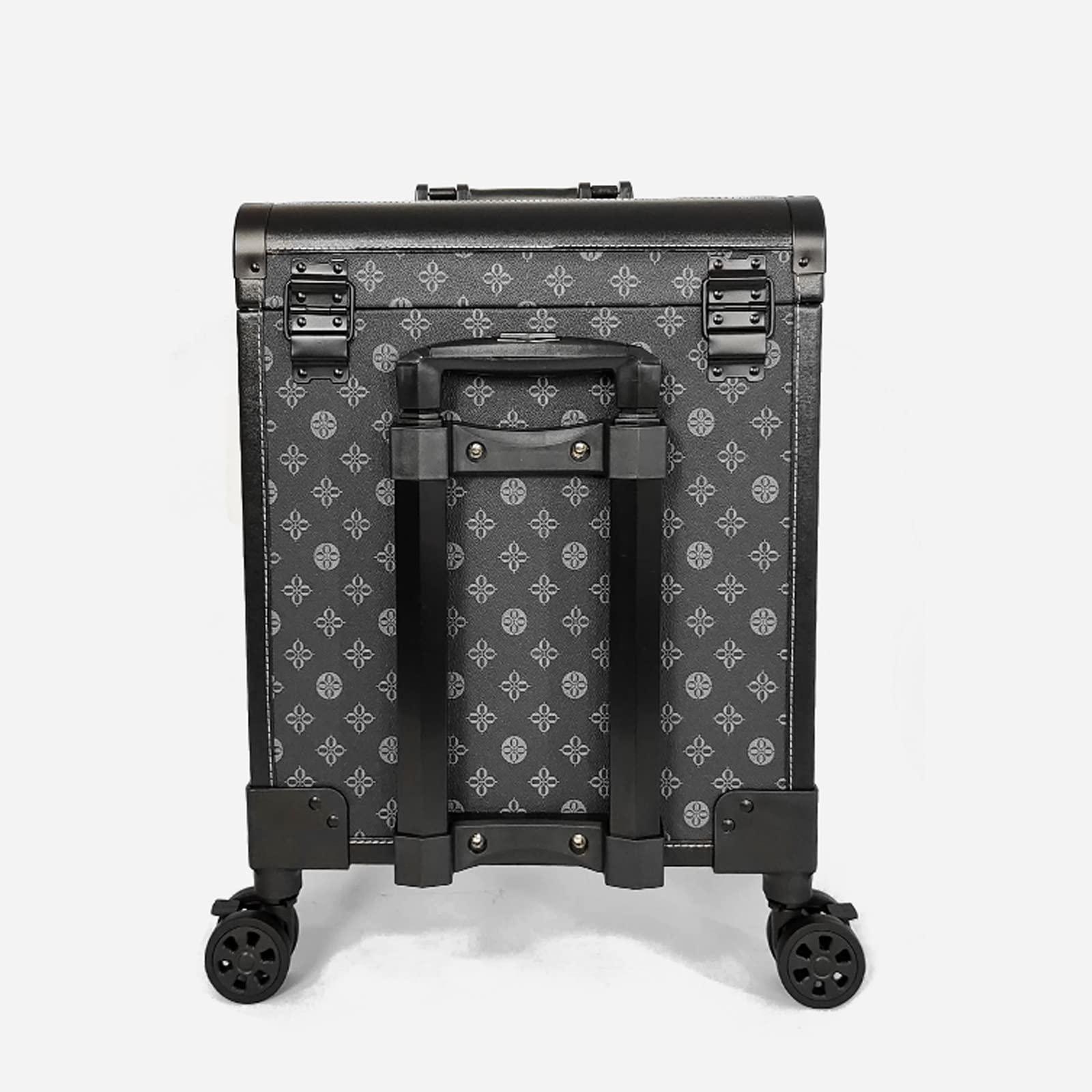 HJXGQJM Rolling Makeup Case Travel Train Case With Wheels Cosmetic Trolley, Aluminium Make Up Case, Professional Make Up With Drawers,Black Travel Makeup Bag Cosmetic Case cosmetic case ( Color : Yellow )