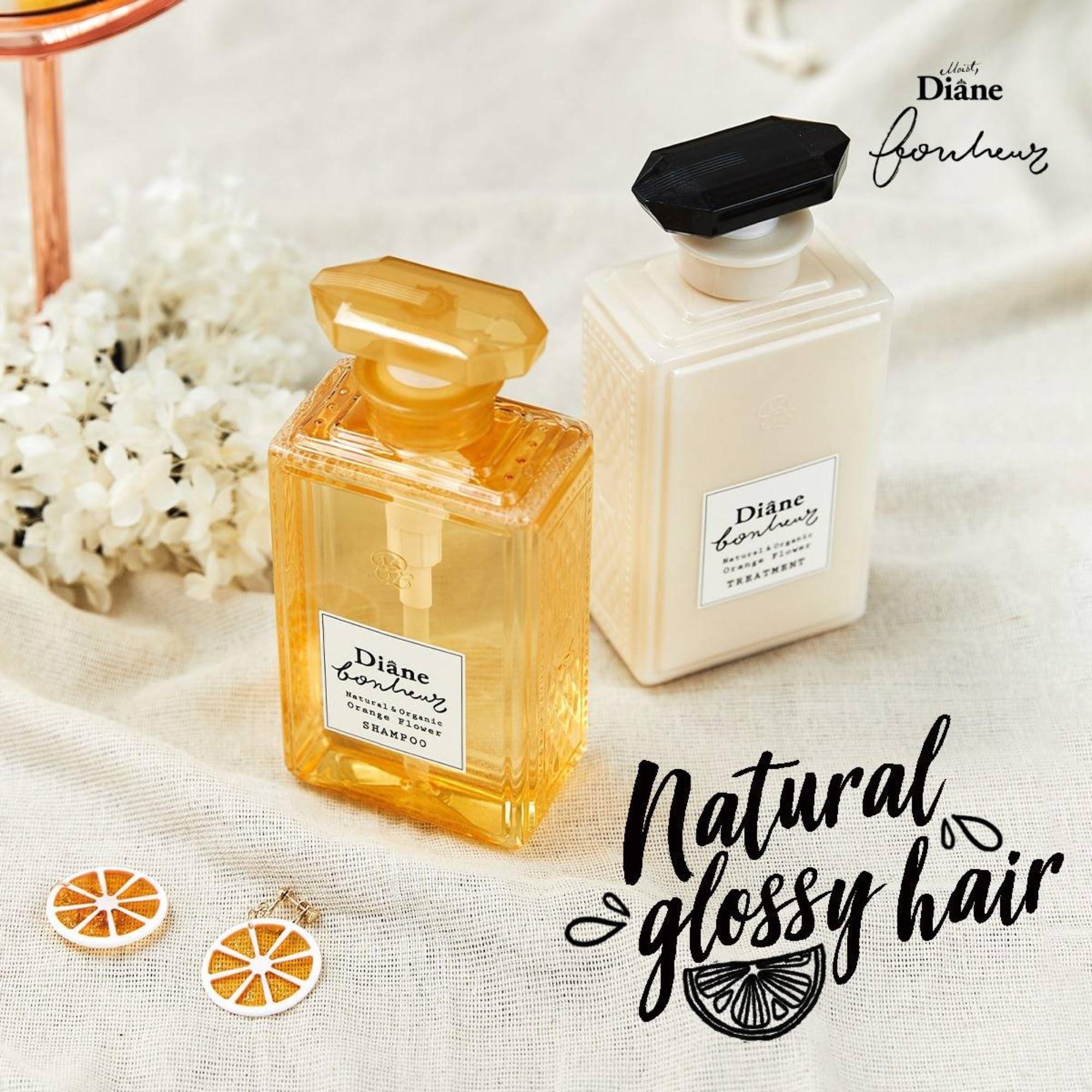 Moist Diane Diane Bonheur Natural Orange Flower Hydrating Hair Shampoo, Gentle Cleansing Hair & Scalp for Men & Women Soft Haircare, Japanese Clarifying Moisture Frizz & Dry Hair Control, 16.9 Fl Oz/500 mL