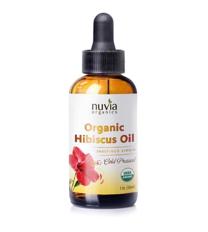Nuvia Organics Nuvia Organics Hibiscus Oil, USDA Certified, Unrefined Virgin, Cold Pressed from Hibiscus Seeds, Use as a Moisturizer, Carrier Oil, DIY Products; 1oz