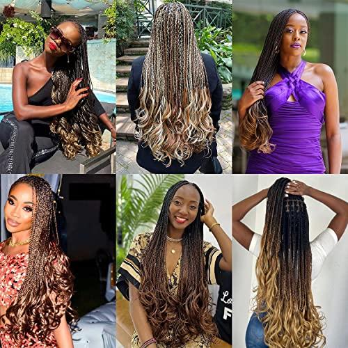 COOKOO COOKOO 9 Pack Copper Red Pre Stretched Spanish Curly Braiding Hair 18 Inch Pre-curled Loose Wave Crochet Braids Hair French Curls Crochet Braid Hair Extention for Goddess Nu Locs 350#