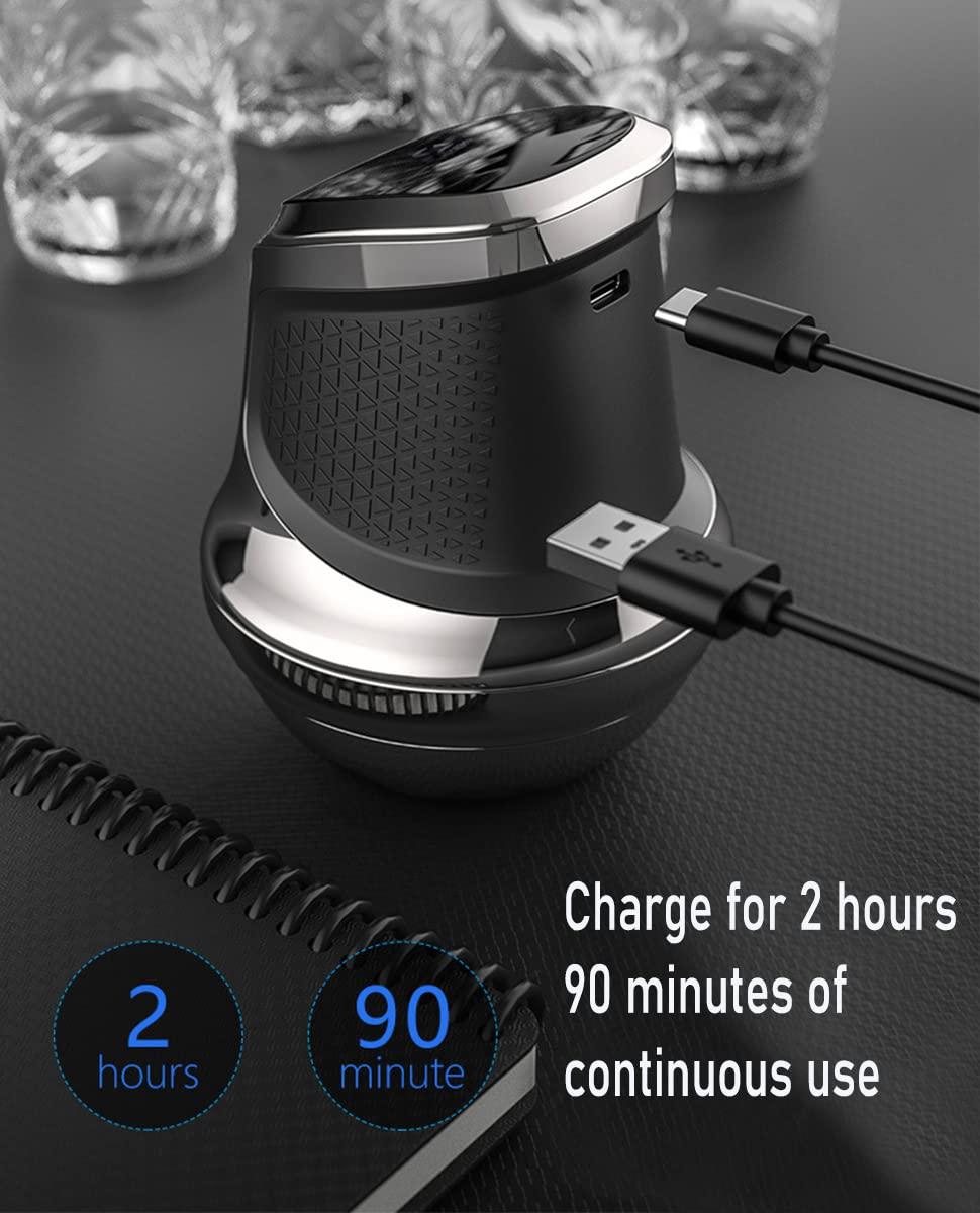 Ciyada Ciyada UFO Head Shavers for Bald Men, Mens Electric Bald Head Shaver Razors, Wet&Dry Cordless Rotary Face Hair Trimmer, Waterproof,Gold