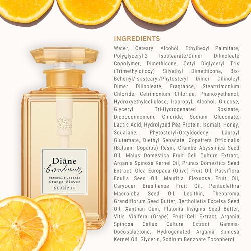Moist Diane Diane Bonheur Natural Orange Flower Hydrating Hair Shampoo, Gentle Cleansing Hair & Scalp for Men & Women Soft Haircare, Japanese Clarifying Moisture Frizz & Dry Hair Control, 16.9 Fl Oz/500 mL
