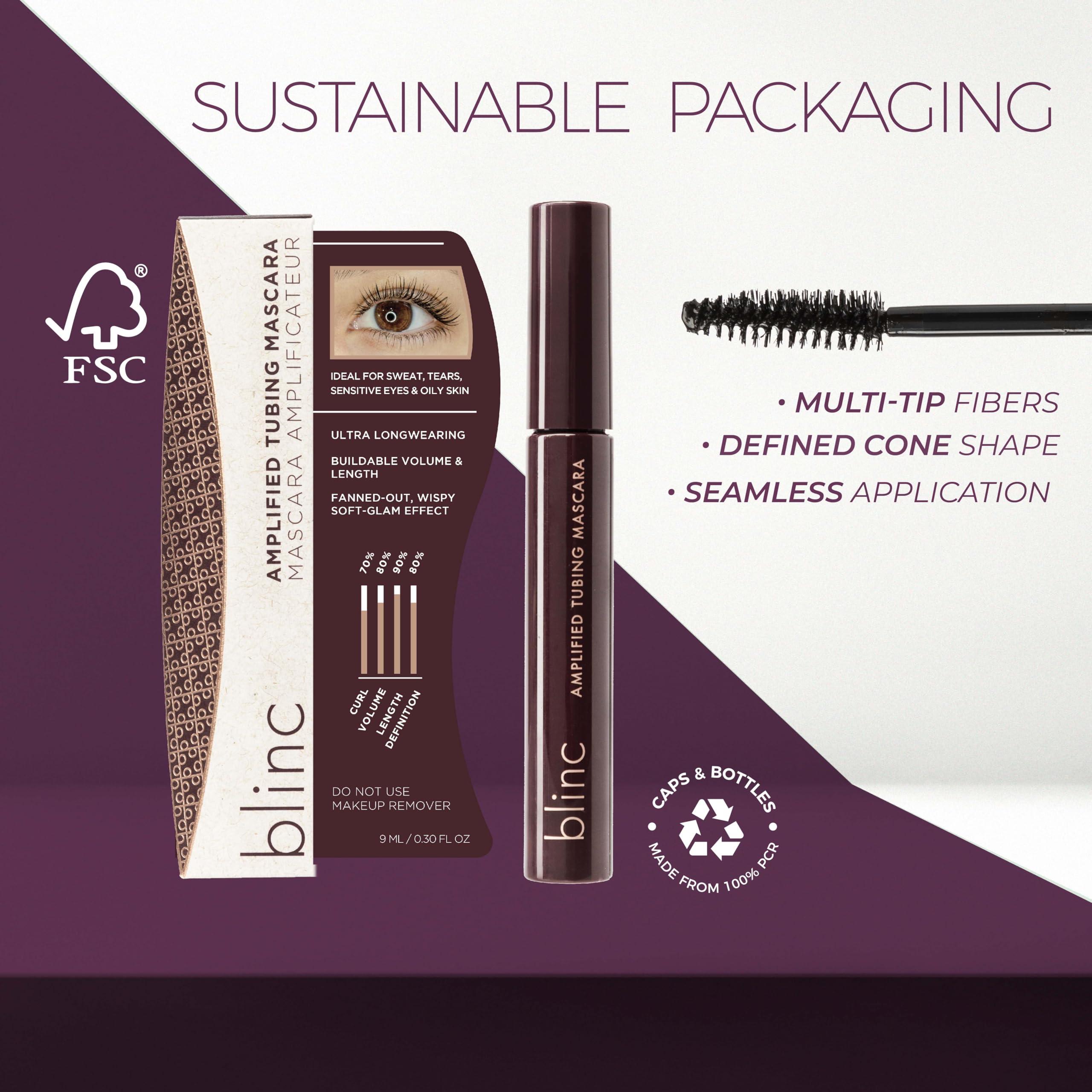 blinc Blinc Amplified Tubing Mascara, Ultra-Longwearing Washable Mascara, Soft-Glam Volumizing, Lengthening and Defining Mascara, Gluten-Free and Cruelty-Free, 9mL / 0.30 Fl. OZ