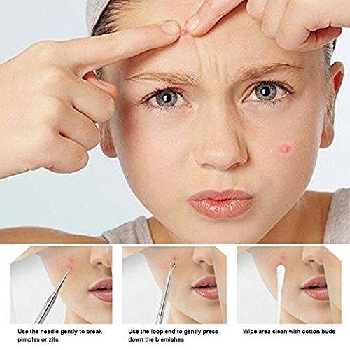 FEITA Blackhead Remover Kit - FEITA Blackhead Tweezers Removal Tool Kit Set - Acne Tweezers Pimple Comedone Extractor With Travel Case (5 Pcs)