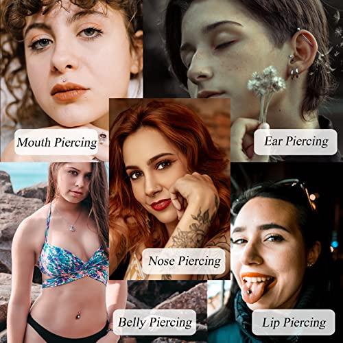 BoChang Catheter Needles - Autdor 5Pcs Piercing Needles 14 Gauge IV Catheter Needles Ear Nose Piercing Needles Stainless Steel Hollow Needles for Ear Nose Lip Tongue Belly Navel Nipple Cartilage Piercing Kit