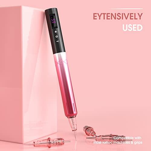 INKin INKin SMP Professional Tattoo Cartridge Needles 3RL Round Liner 0.16mm Permanent Makeup Microblading Needles with Safety Membrane for Hair Scalp Brows Lip Blush, Box of 20Pcs (0403RL Pink)