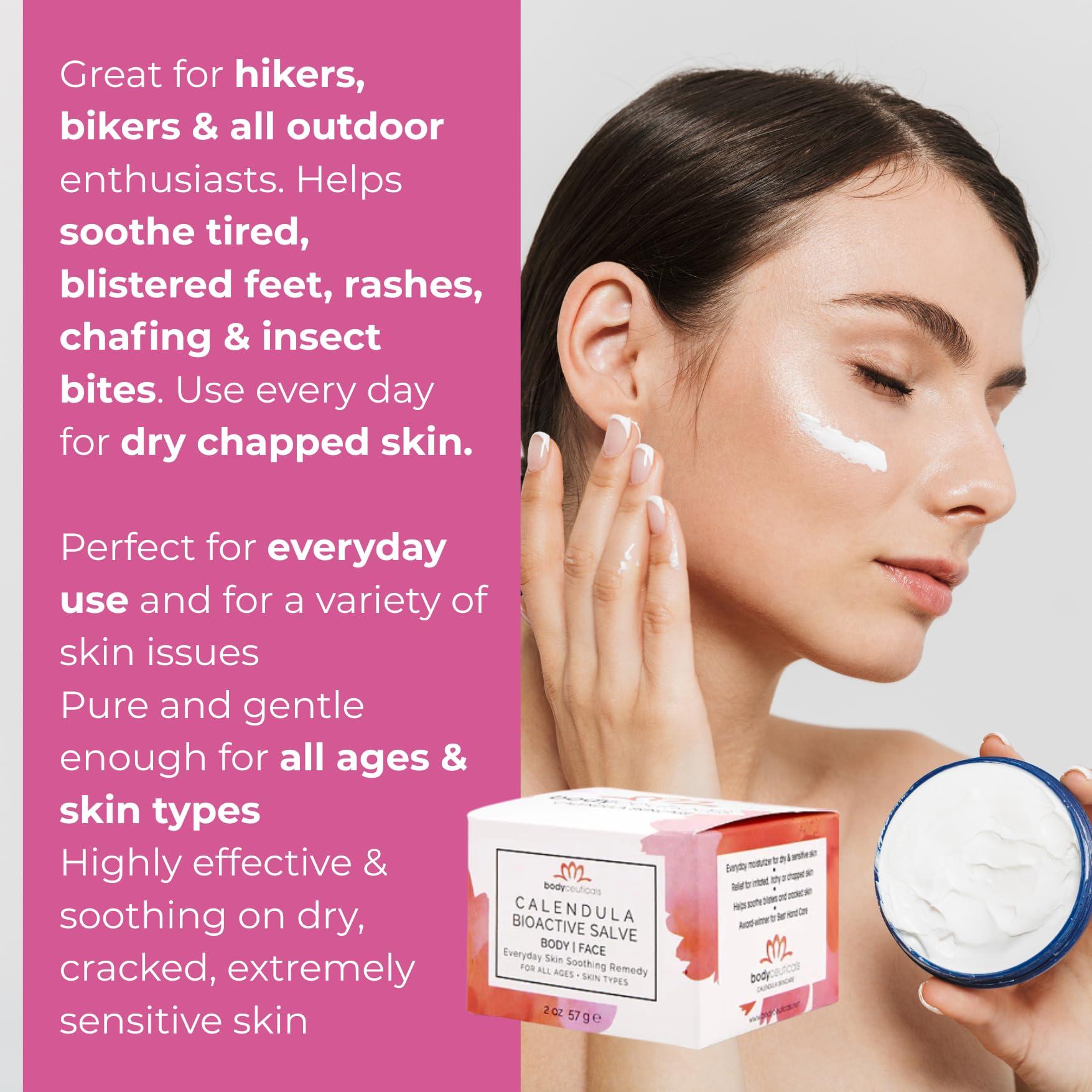 Bodyceuticals Bodyceuticals Bioactive Calendula Salve Jar with Beeswax Antioxidant-Rich Multi-Purpose Balm for Skin | Nourishing | Gluten free | Soy free | non-GMO | recyclable tube | Travel-Friendly | 2 oz