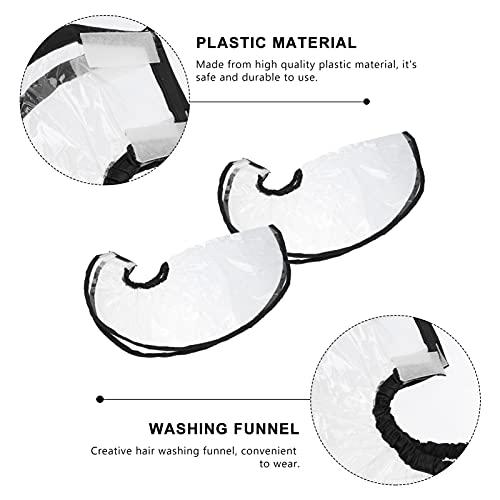 HEALLILY HEALLILY 2pcs Hair Shampoo Funnel Hair Washing Funnel Apron Hair Dye Cape Rinse Shampoo Washing Tool for Upright Position Washing Elderly Home Salon Black