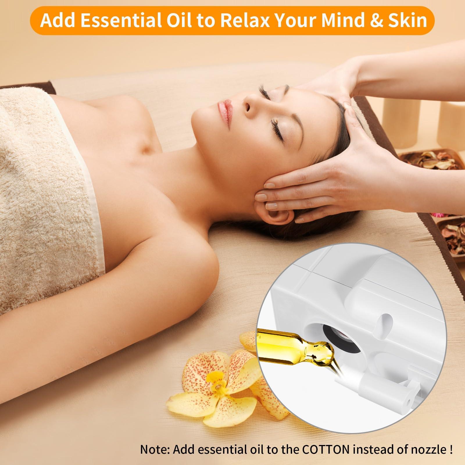 AceFox Professional Facial Steamer, Ozone & Hot Mist Spray, Vaporizador Facial Steamer for Esthetician, Height Adjustable, SPA at Home, White